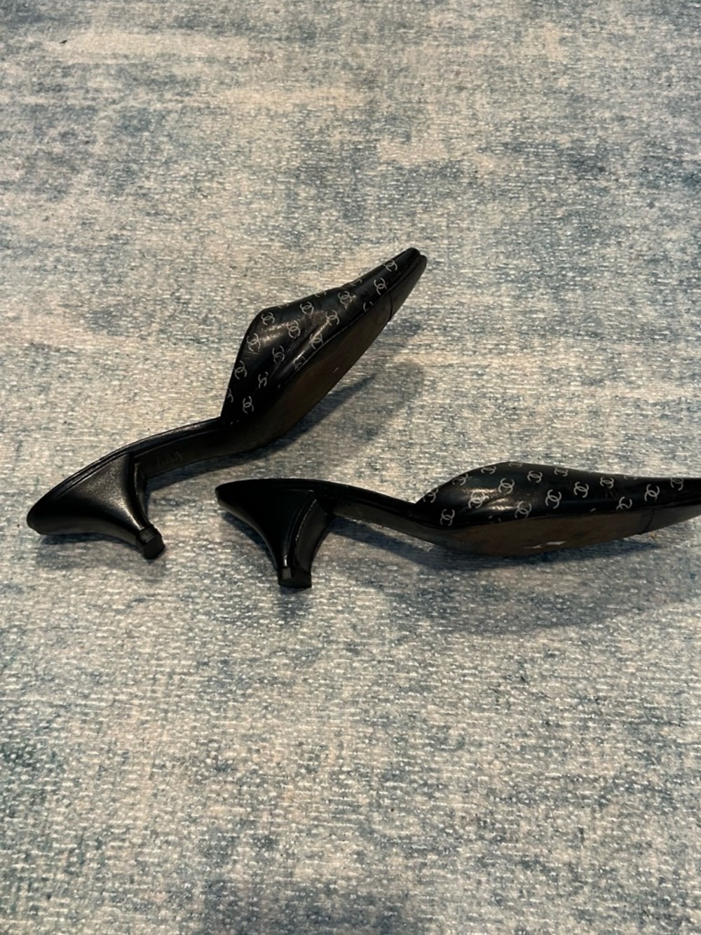 Chanel Black Logo Mules — Women's Slip-On Heels - Picture 7 of 9